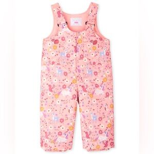 The Children’s Place Toddler Girls Print Snow Overalls Pink Size 5T